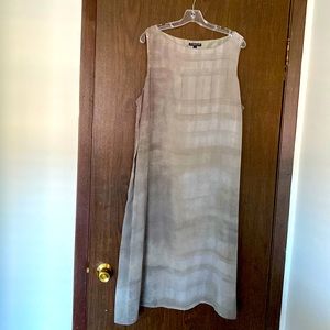 Eileen Fisher 100% Silk Crepe Sleeveless Dress